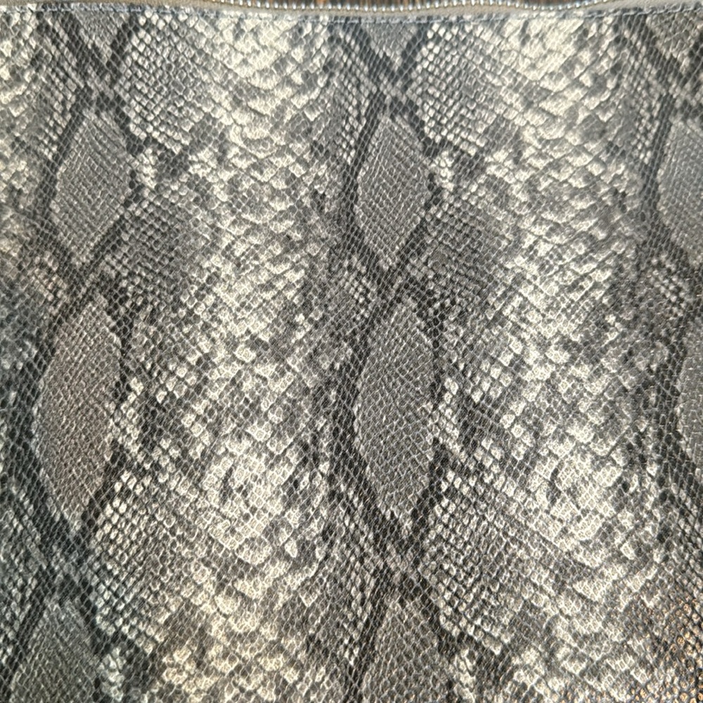 Grey Python Print Clutch - image 3